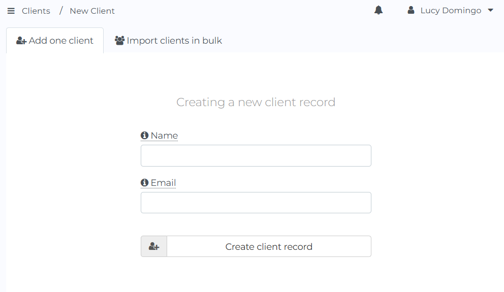 create client record