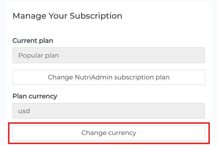 change currency button