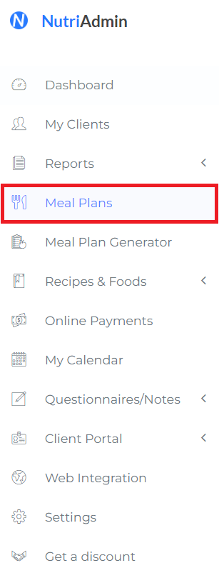 meal plans menu