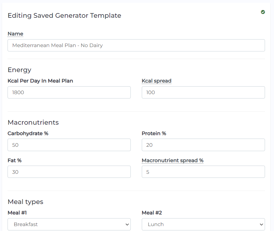 saved generator template