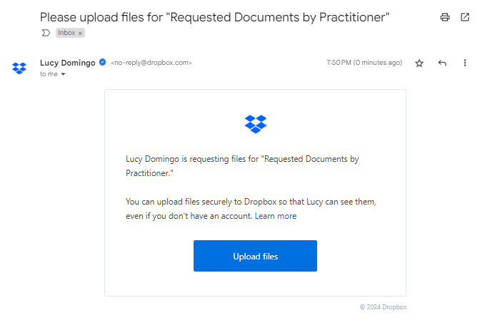 email for file request