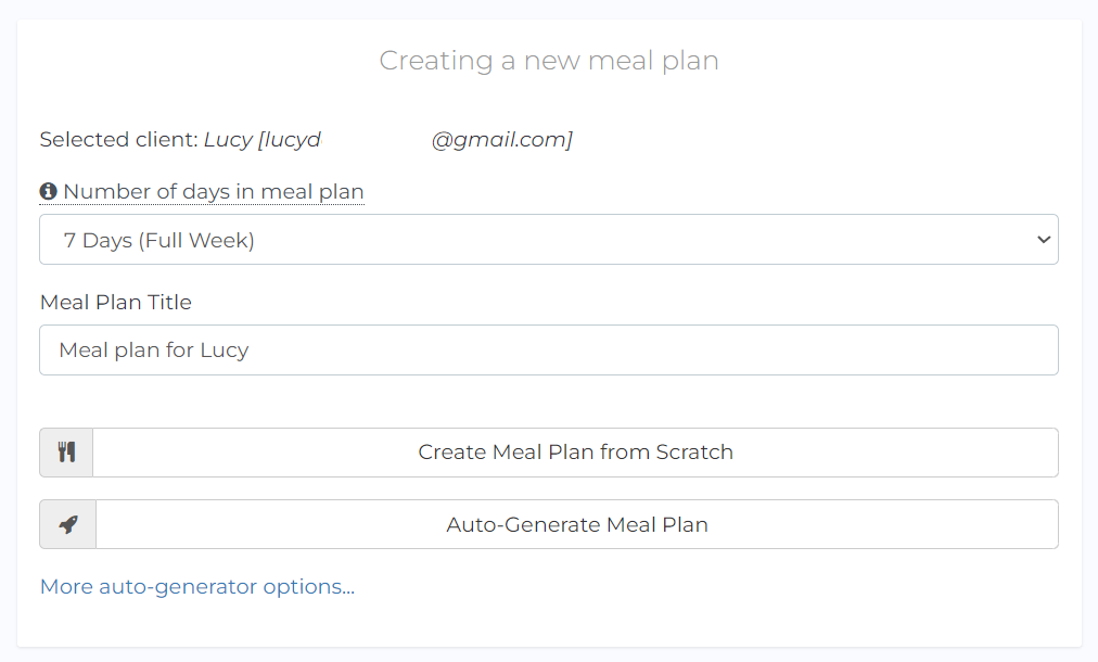 create a meal plan