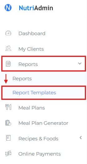 reports then report templates