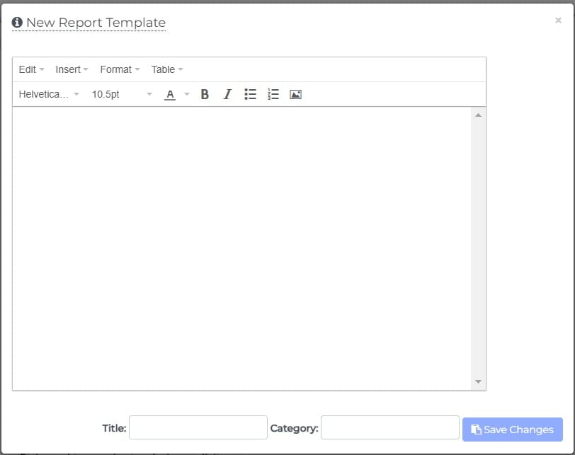 new report template