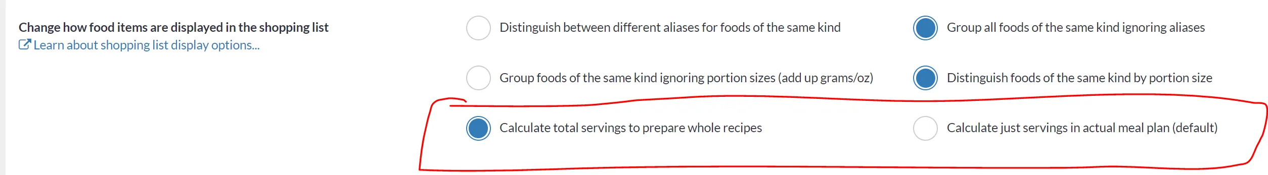 how to calculate recipe portions in meal plan