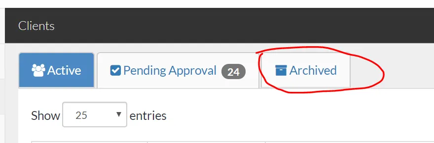archived clients