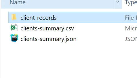 client records folder