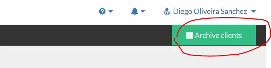 archive clients button