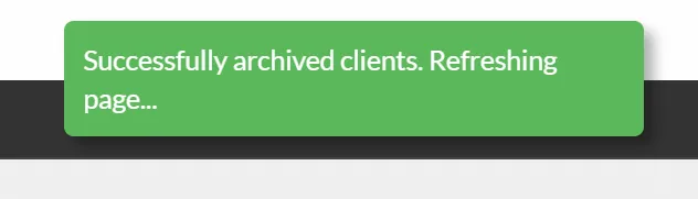 archived clients tab list