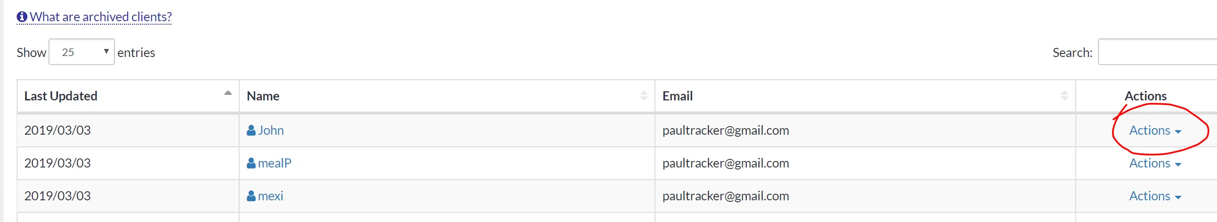 unarchiving a client