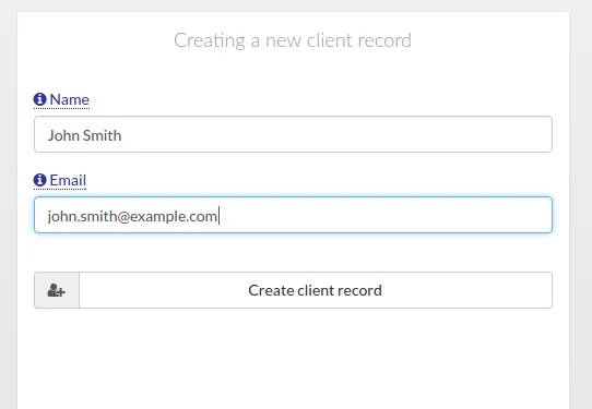 creating a new client in nutriadmin