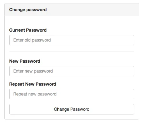 change password panel