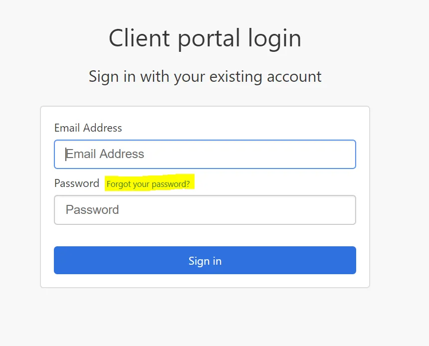 login page