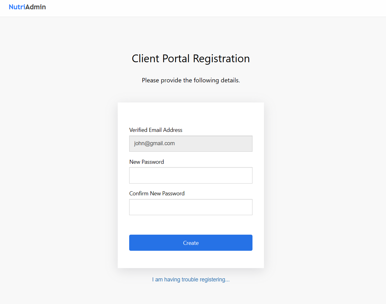 nutriadmin-client-portal-registration