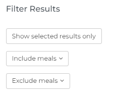 filter results button options