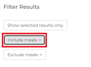 include meals button