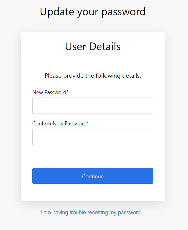 resetting password client portal