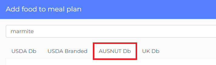 select ausnut database
