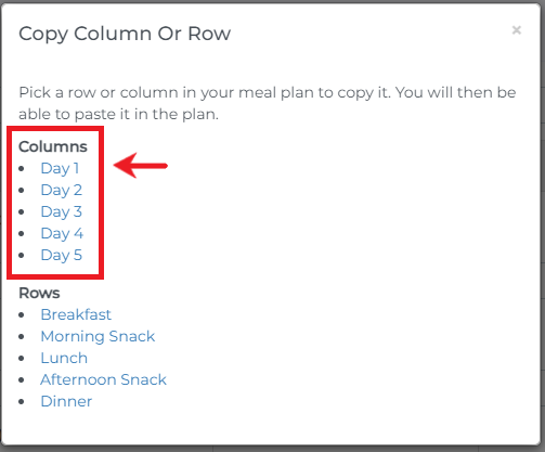 select column you want to copy
